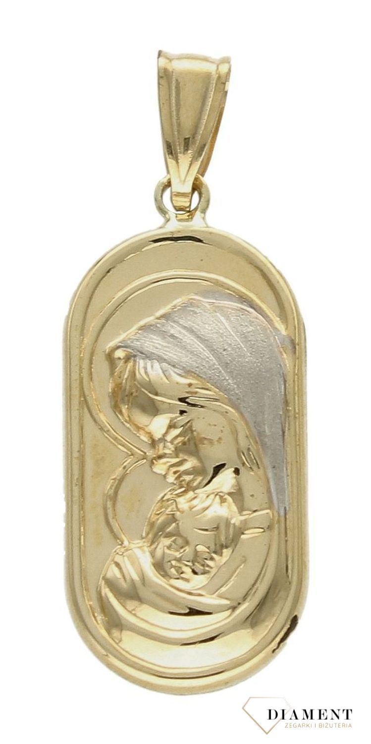 Złoty medalik prostokątny 375 z Matką Boską Częstochowską ZA 308 375as.jpg